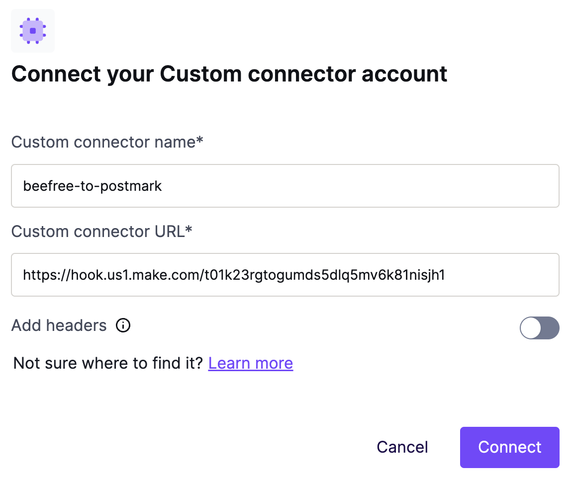 Custom Connector – Beefree Help Center